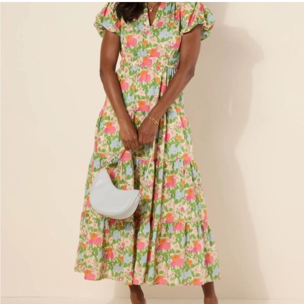 Entro Vibrant Floral Midi Dress Like New